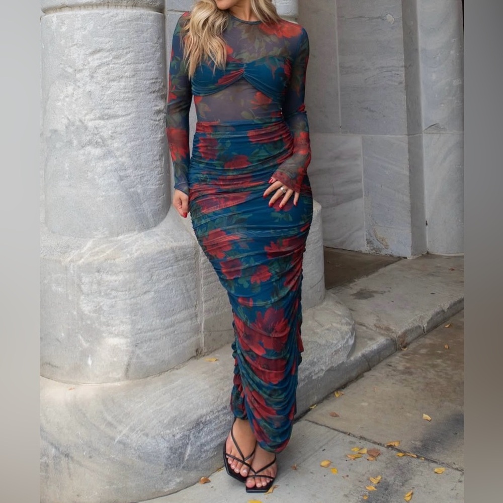 Where She Blooms Mesh Dress